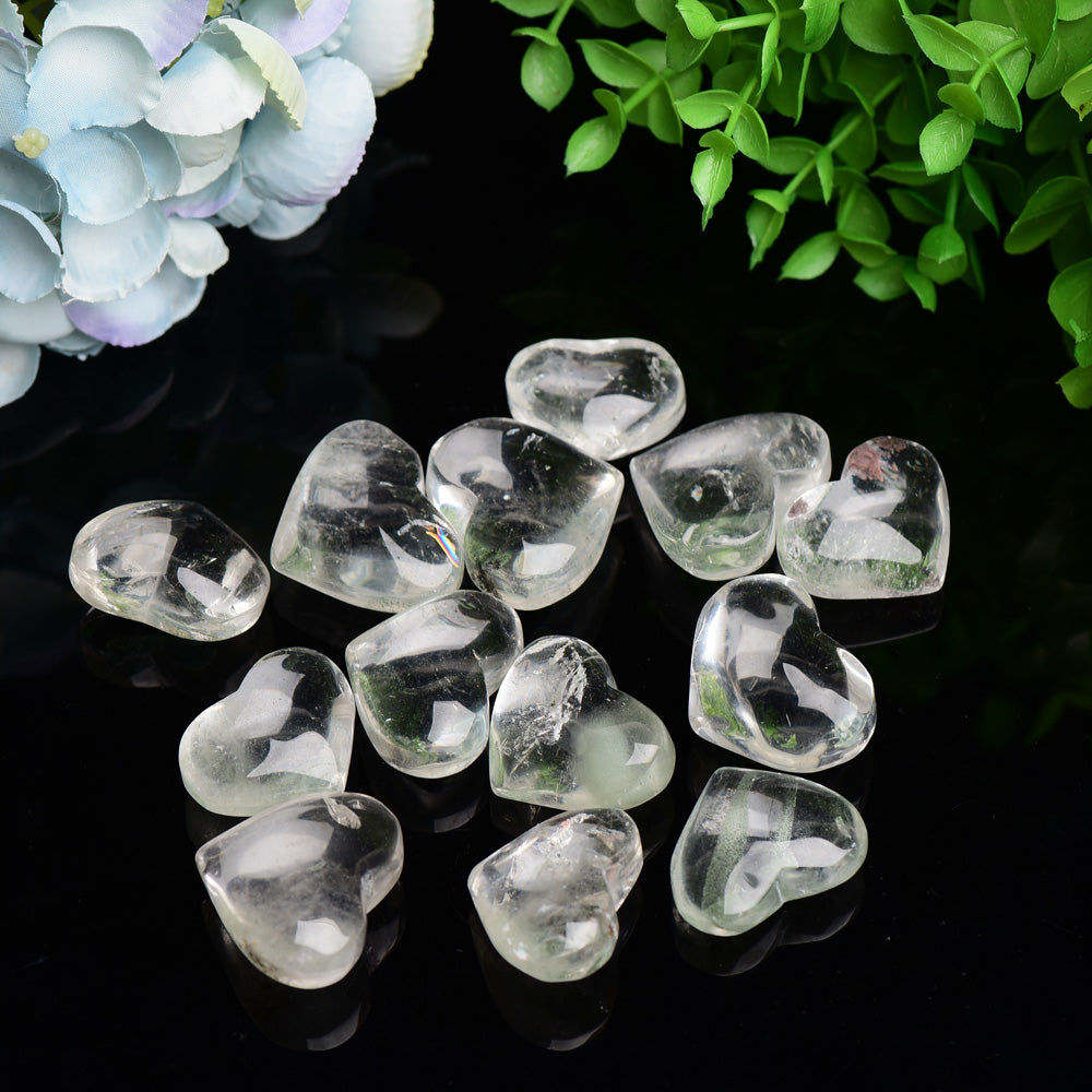 1.2"-1.5" Clear Quartz Heart Crystal Carving Bulk Wholesale  Wholesale Crystals