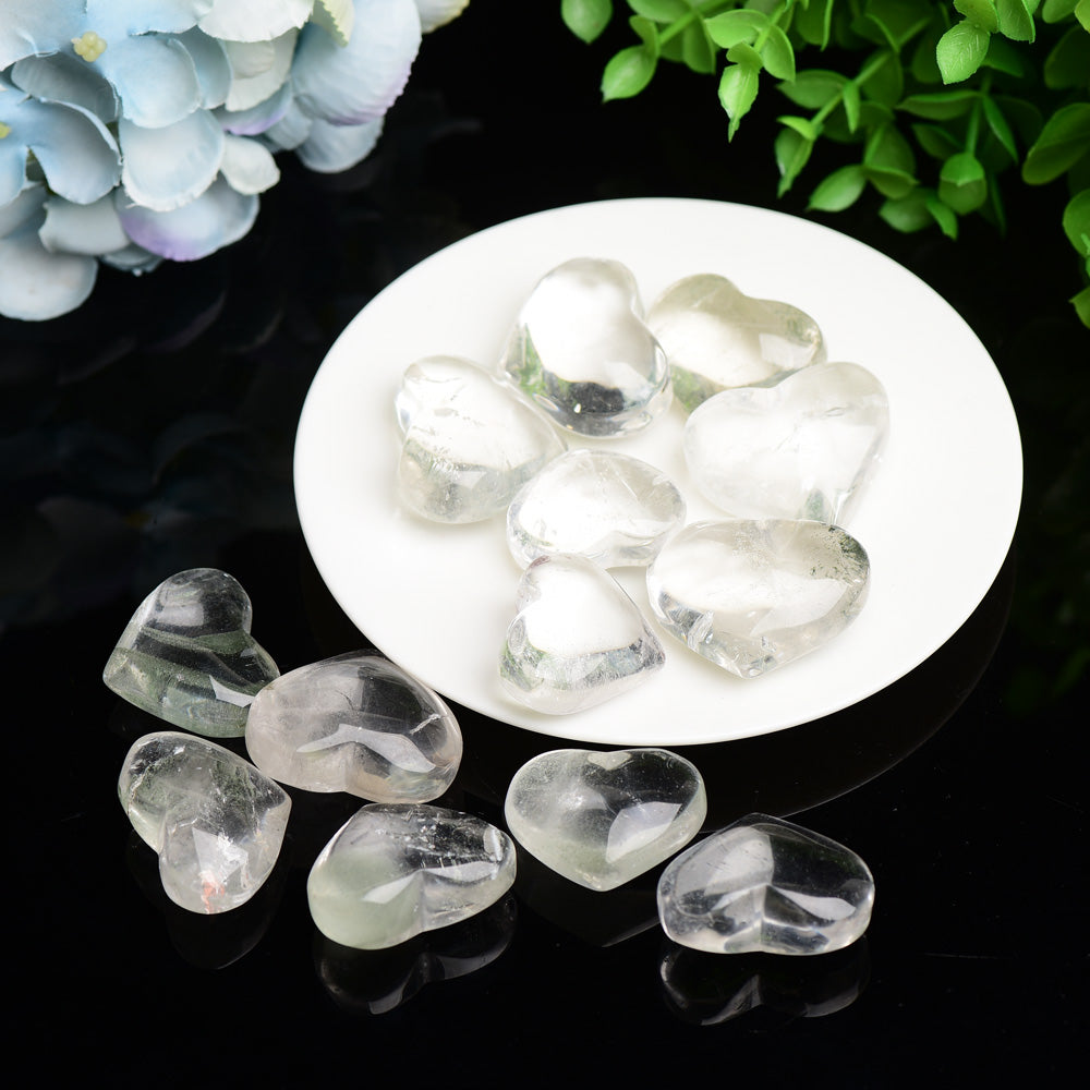 1.2"-1.5" Clear Quartz Heart Crystal Carving Bulk Wholesale  Wholesale Crystals