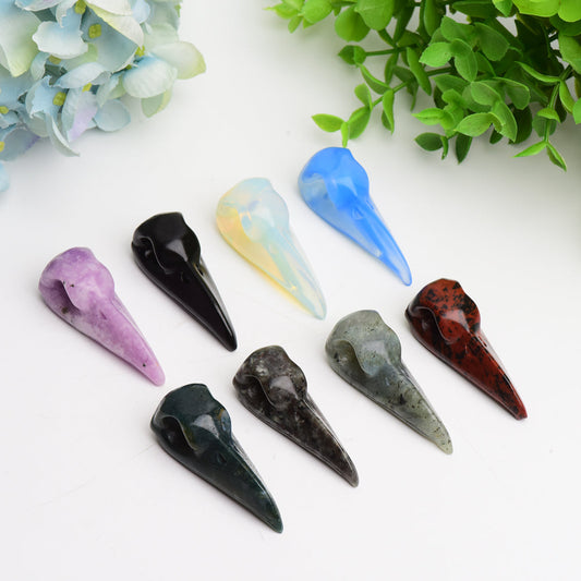 2.3"-2.5" Mixed Crystal Raven Skull Crystal Carving Bulk Wholesale  Wholesale Crystals