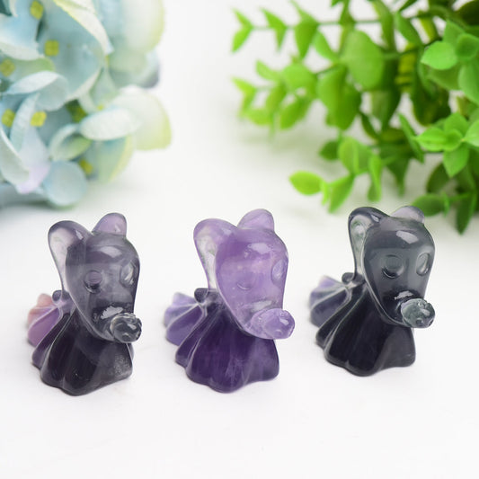 2.6" Fluorite Zero Dog Crystal Carving Bulk Wholesale  Wholesale Crystals