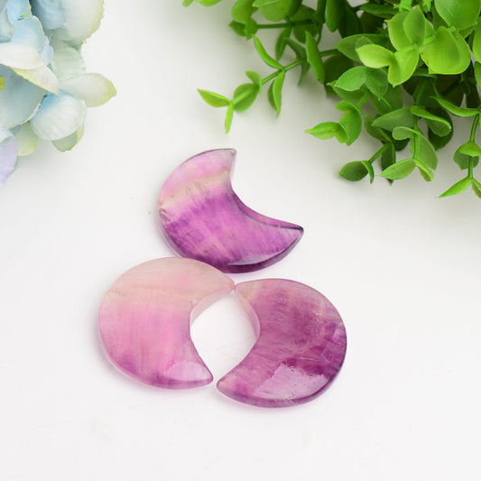 2.0" Purple Fluorite Moon Carving Bulk Wholesale  Wholesale Crystals