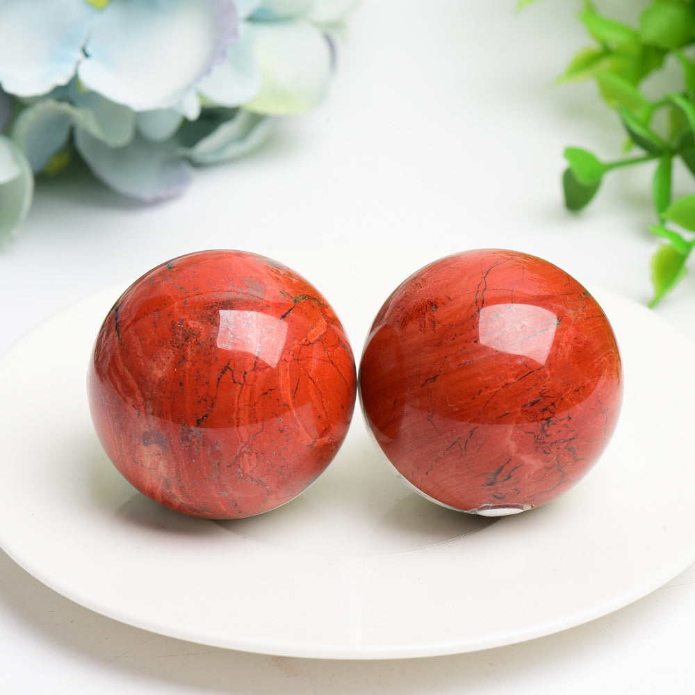 1.5" Red Jasper Howlite Poke Ball Crystal Sphere Bulk Wholeslae  Wholesale Crystals