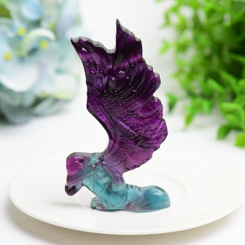 3.7" Rainbow Fluorite Butterfly Fairy Crystal Carving Bulk Wholesale  Wholesale Crystals