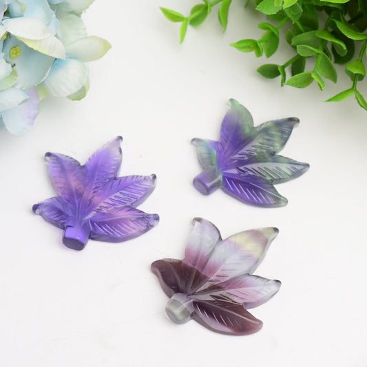 2.3" Fluorite Maple Leaf Crystal Carving Bulk Wholesale  Wholesale Crystals