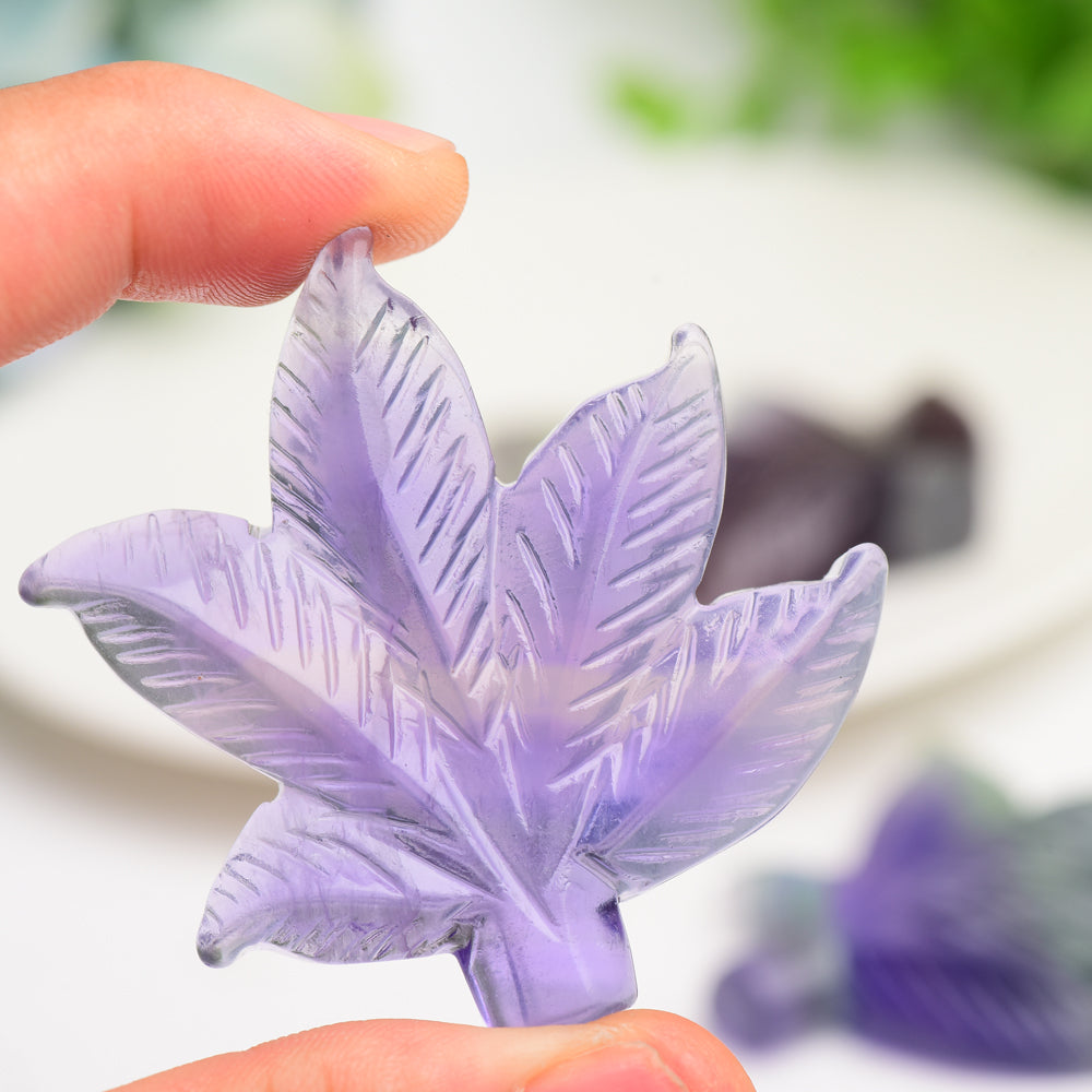 2.3" Fluorite Maple Leaf Crystal Carving Bulk Wholesale  Wholesale Crystals