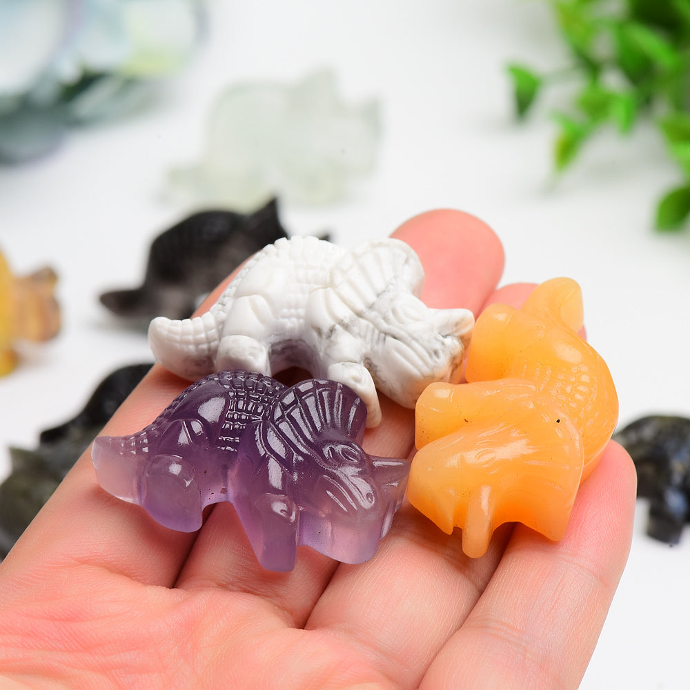 1.6" Mixed Crystal Dinosaur Carving Bulk Wholesale  Wholesale Crystals