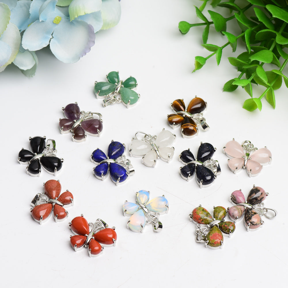 Mixed Crystal New Design Butterfly Shape Pendant Bulk Wholesale  Wholesale Crystals