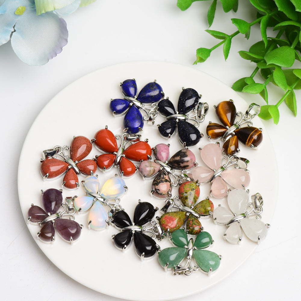 Mixed Crystal New Design Butterfly Shape Pendant Bulk Wholesale  Wholesale Crystals