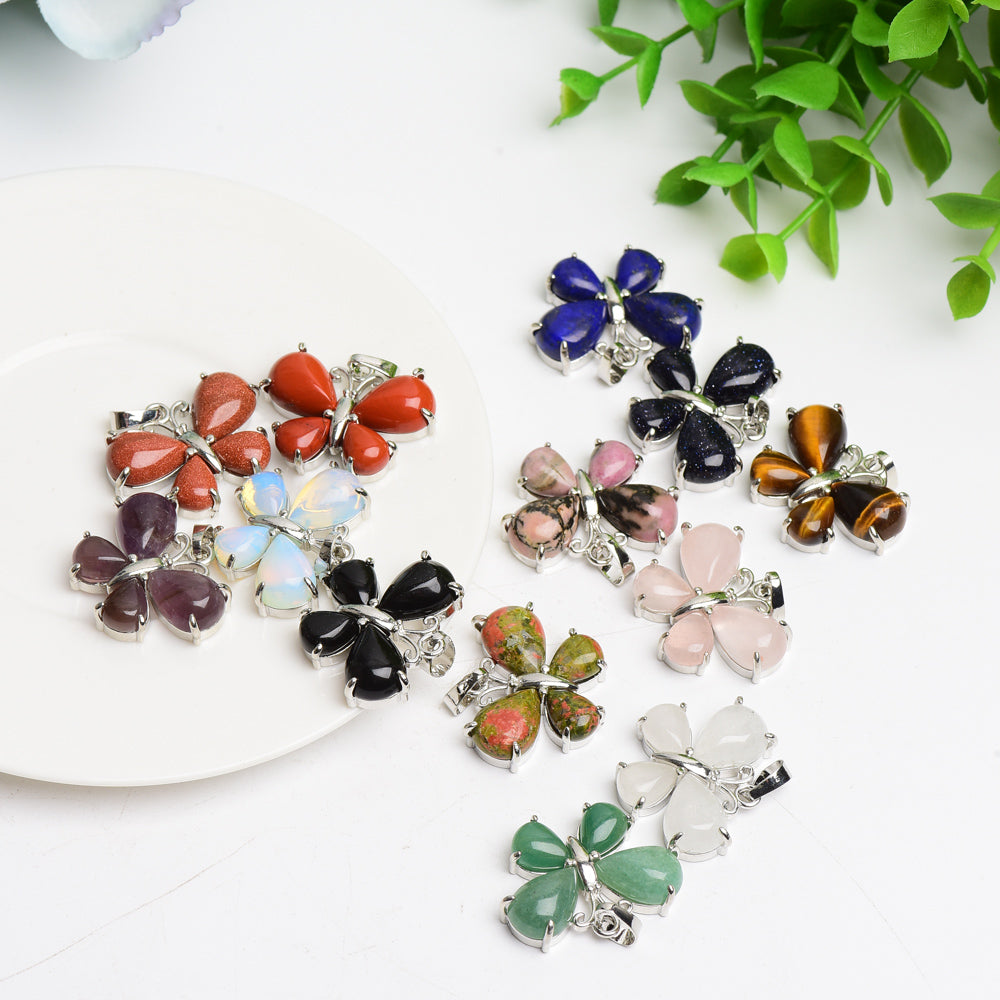 Mixed Crystal New Design Butterfly Shape Pendant Bulk Wholesale  Wholesale Crystals