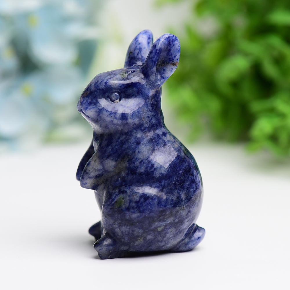 3.0" Sodalite Rabbit Animal Crystal Carving  Wholesale Crystals