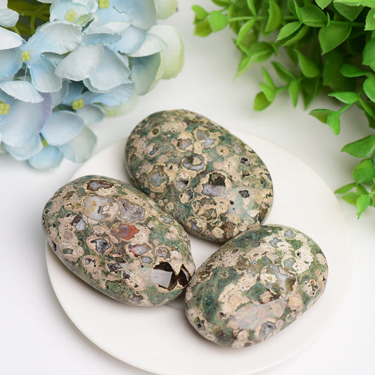 2.4" Rainforest Jasper Palm Stone  Wholesale Crystals