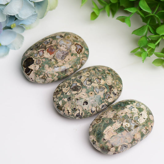 2.4" Rainforest Jasper Palm Stone  Wholesale Crystals