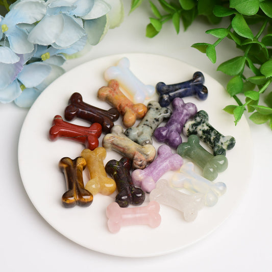 1.0" Mixed Crystal Mini Bones Crystal Carving for Jewelry DIY  Wholesale Crystals