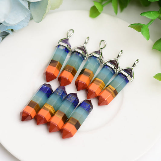 1.2" Mini Chakra DT Point Crystal Pendant  Wholesale Crystals