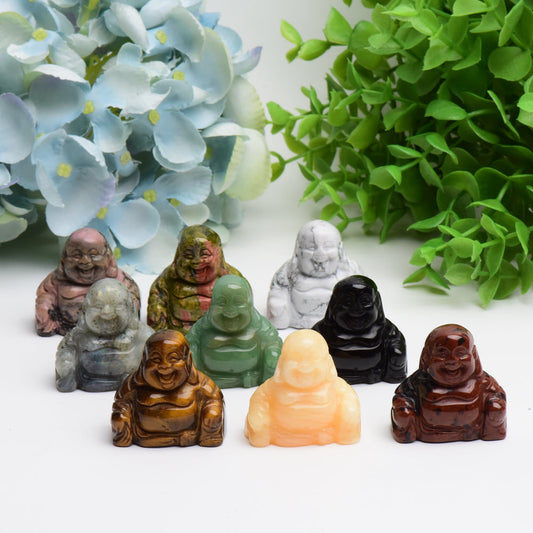 1.4" Mixed Crystal Buddha Crystal Carving Free Form  Wholesale Crystals