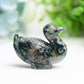 2.1" Moss Agate Duck Animal Crystal Carving  Wholesale Crystals