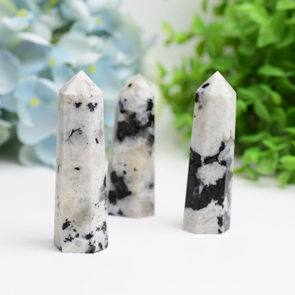 2.5"-4.5" Black Moon Stone Crystal Point Bulk Wholesale  Wholesale Crystals