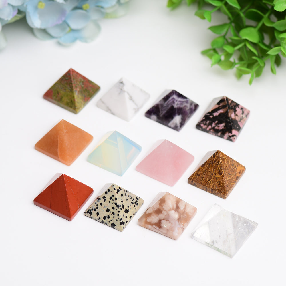 1.1" Mixed Crystal Pyramids Crystal Carving  Wholesale Crystals