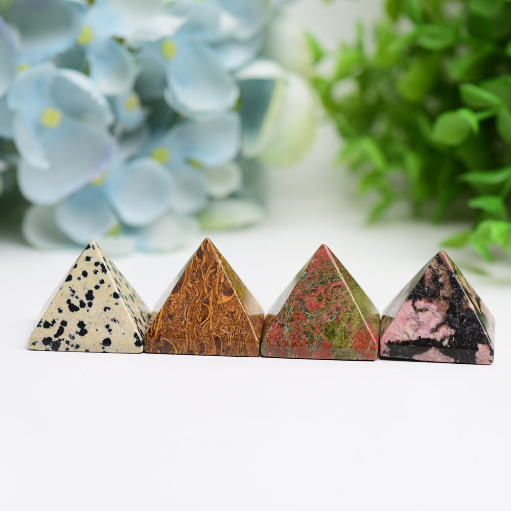 1.1" Mixed Crystal Pyramids Crystal Carving  Wholesale Crystals