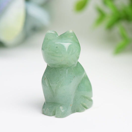 1.5" Mixed Crystal Cat Animal Crystal Carving  Wholesale Crystals