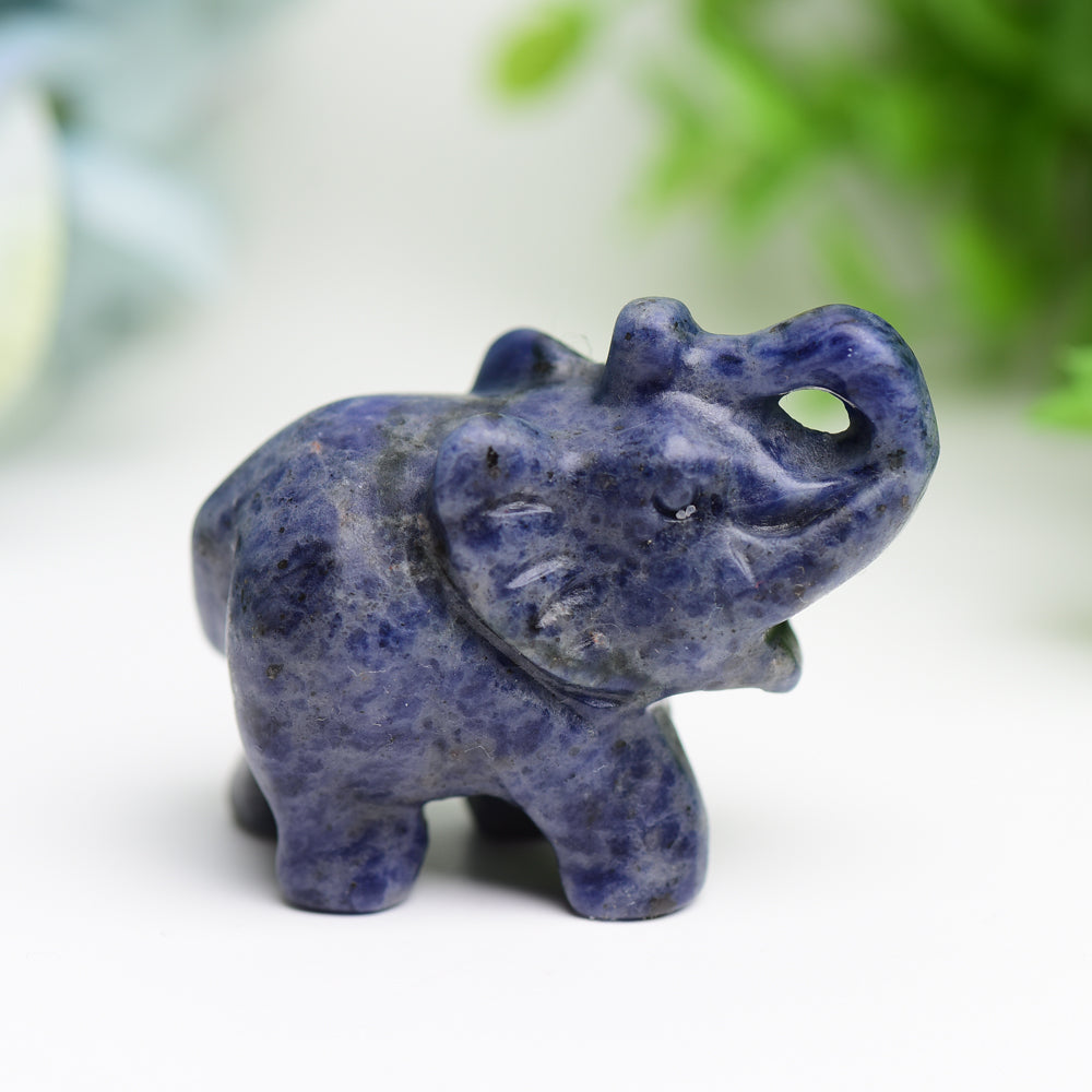 2.0" Mixed Crystal Elephant Animal Crystal Carving  Wholesale Crystals