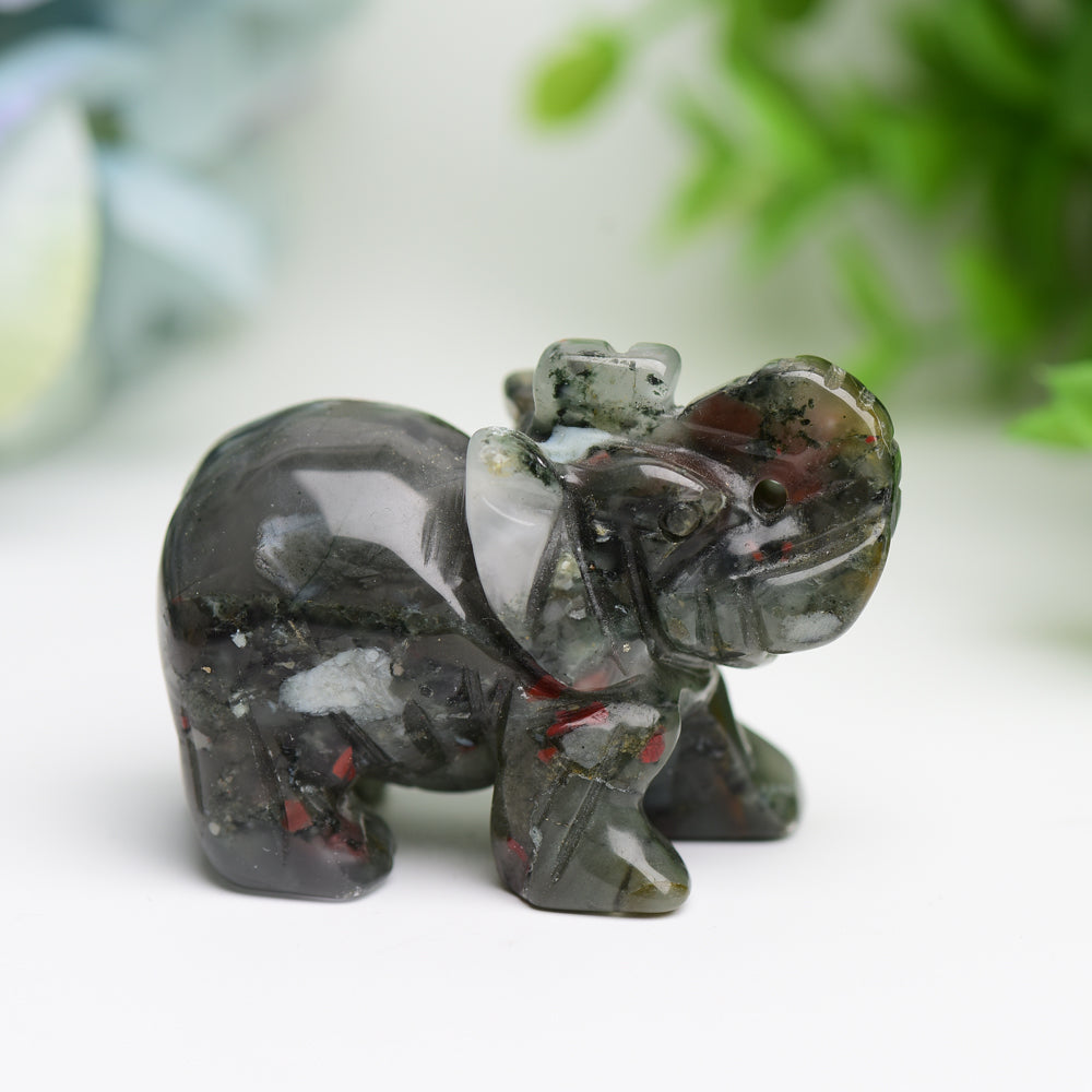 2.0" Mixed Crystal Elephant Animal Crystal Carving  Wholesale Crystals