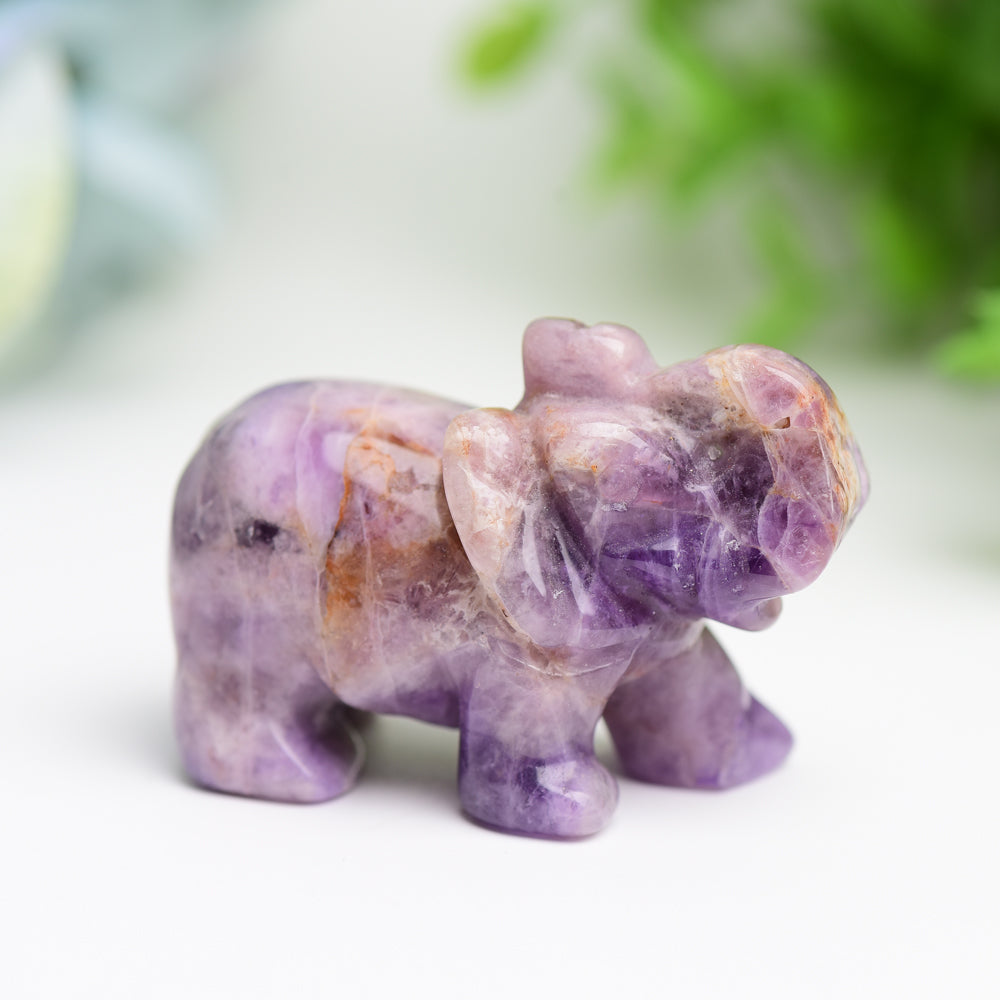 2.0" Mixed Crystal Elephant Animal Crystal Carving  Wholesale Crystals