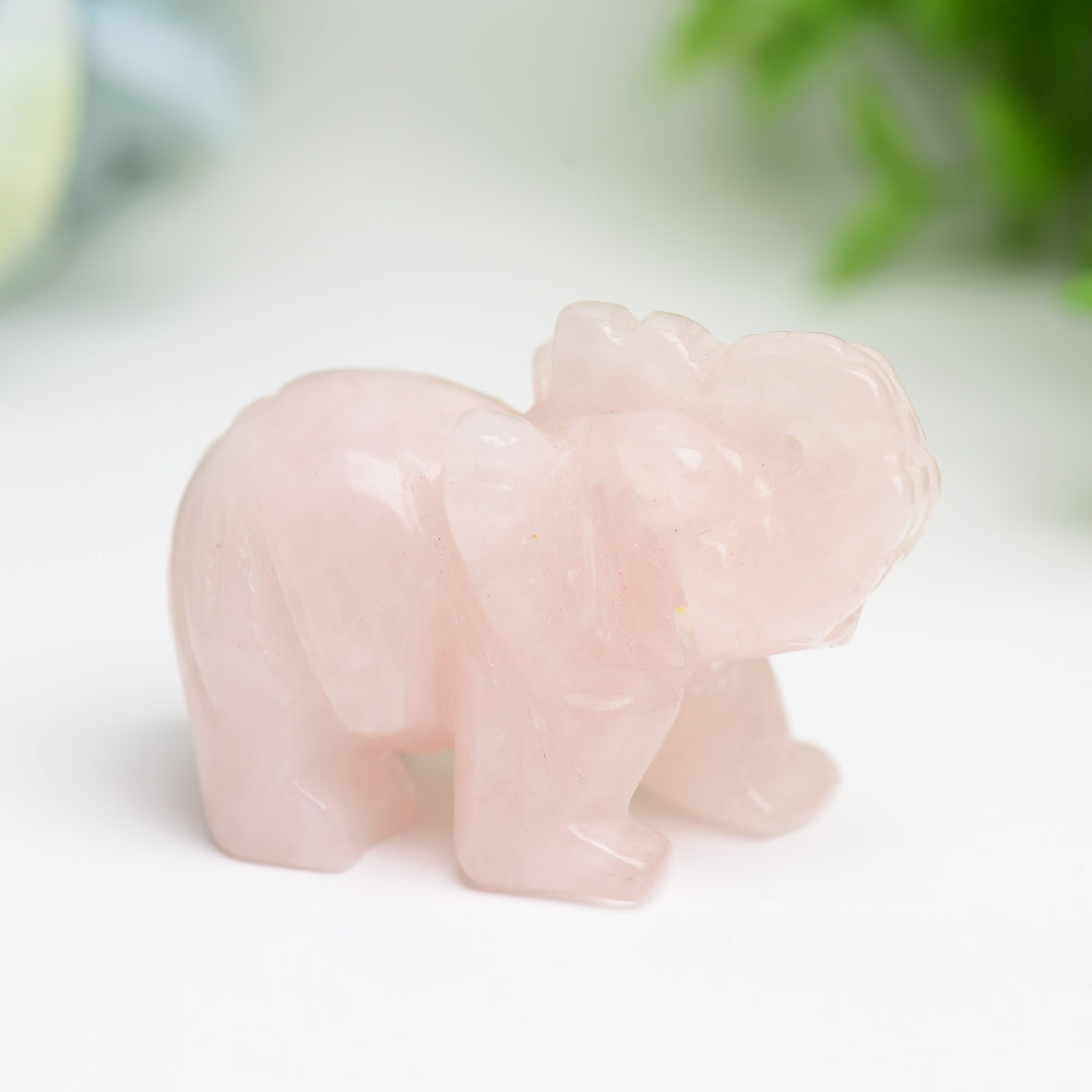 2.0" Mixed Crystal Elephant Animal Crystal Carving  Wholesale Crystals