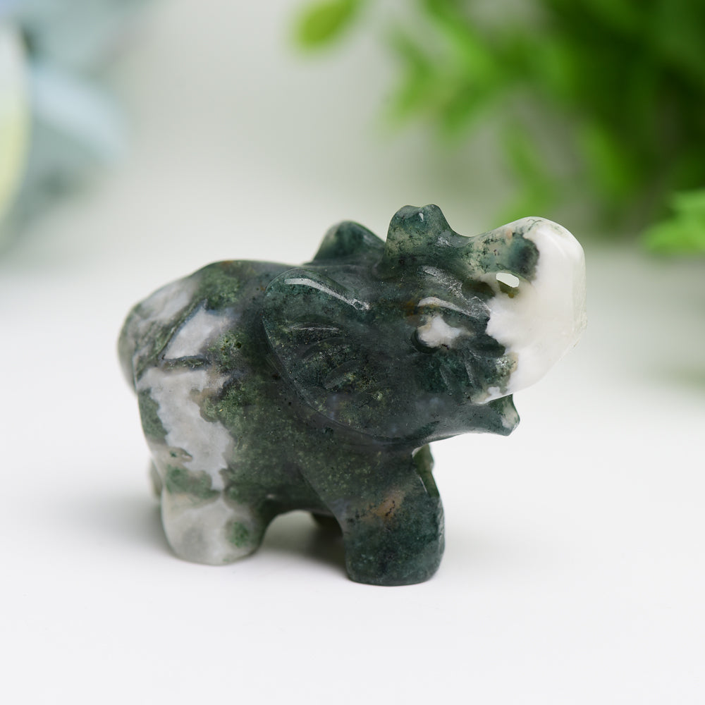 2.0" Mixed Crystal Elephant Animal Crystal Carving  Wholesale Crystals