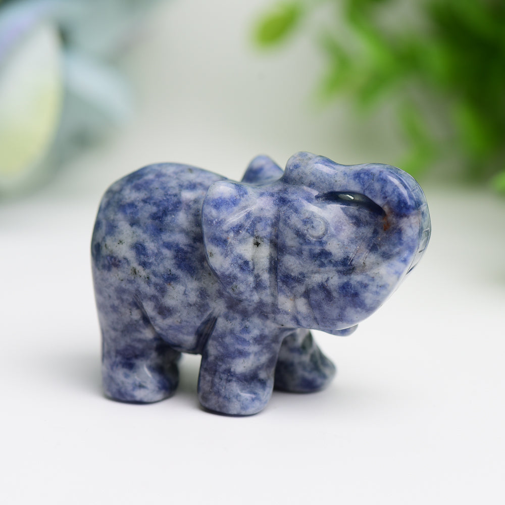 2.0" Mixed Crystal Elephant Animal Crystal Carving  Wholesale Crystals