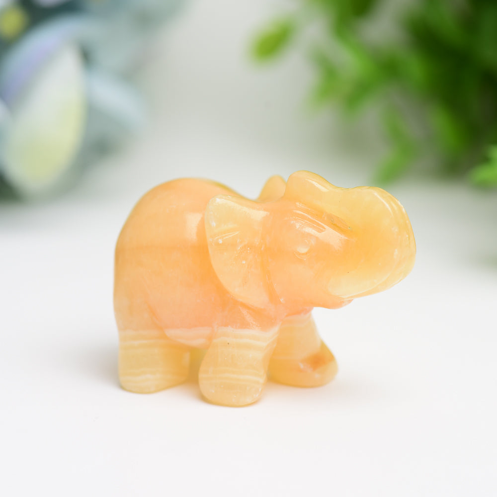 2.0" Mixed Crystal Elephant Animal Crystal Carving  Wholesale Crystals