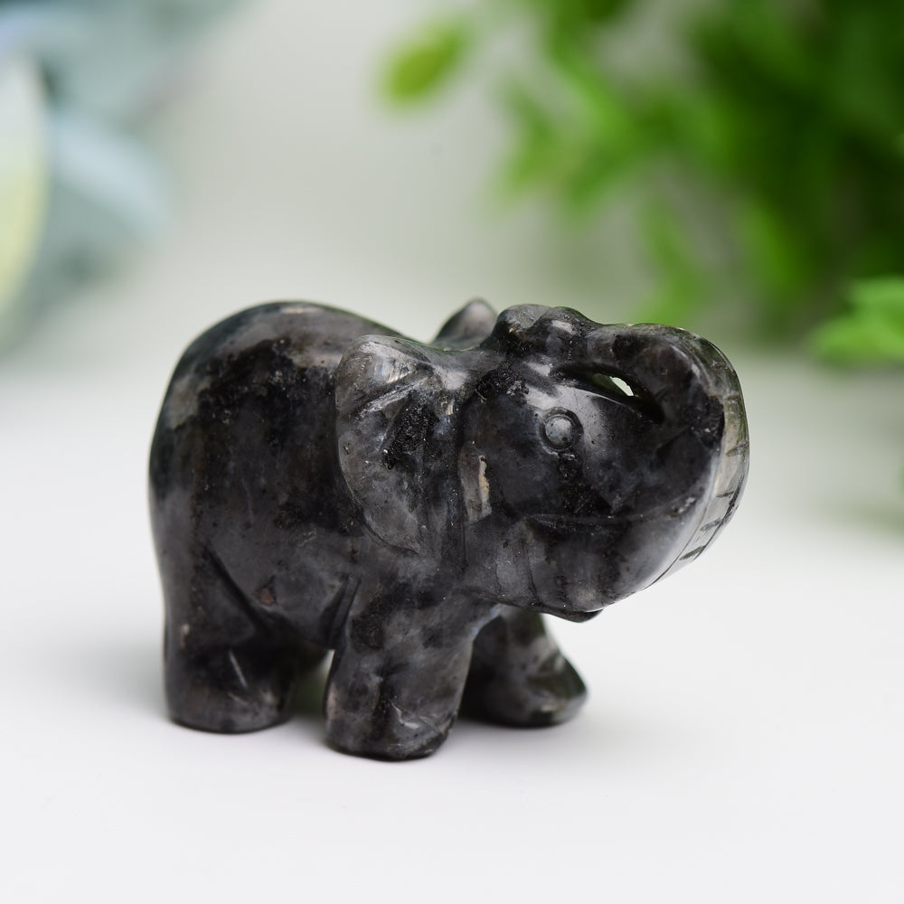 2.0" Mixed Crystal Elephant Animal Crystal Carving  Wholesale Crystals