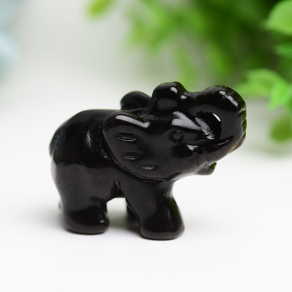 2.0" Mixed Crystal Elephant Animal Crystal Carving  Wholesale Crystals