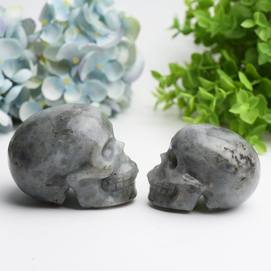 3.0"-3.5" Labradorite Skull Crystal Carving Bulk Wholesale for Halloween  Wholesale Crystals