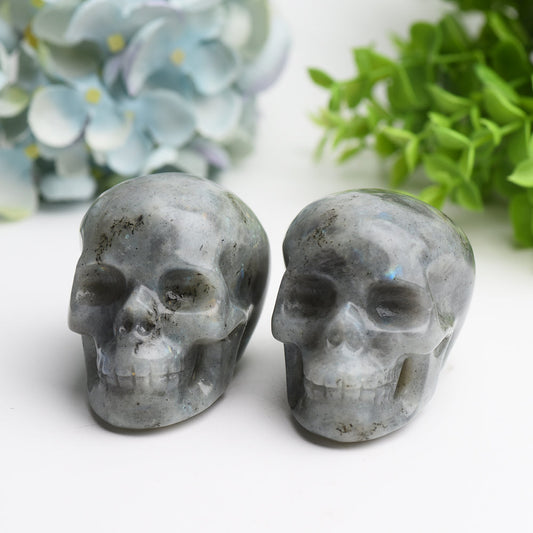 3.0"-3.5" Labradorite Skull Crystal Carving Bulk Wholesale for Halloween  Wholesale Crystals