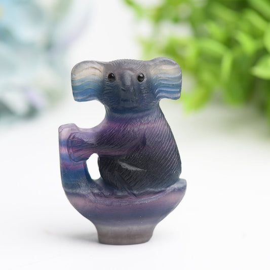 2.4" Rainbow Fluorite Koala Crystal Carving Bulk Wholesale  Wholesale Crystals