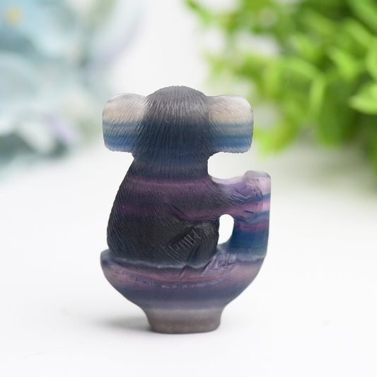 2.4" Rainbow Fluorite Koala Crystal Carving Bulk Wholesale  Wholesale Crystals