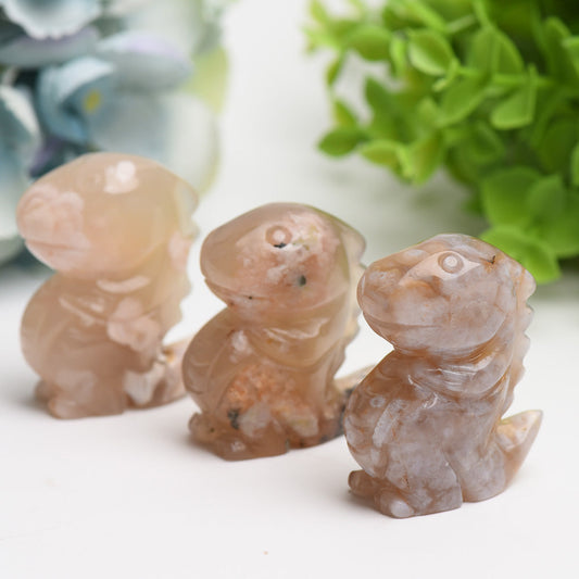 2.0" Flower Agate Dinosaur Crystal Carving BUlk Wholesale  Wholesale Crystals