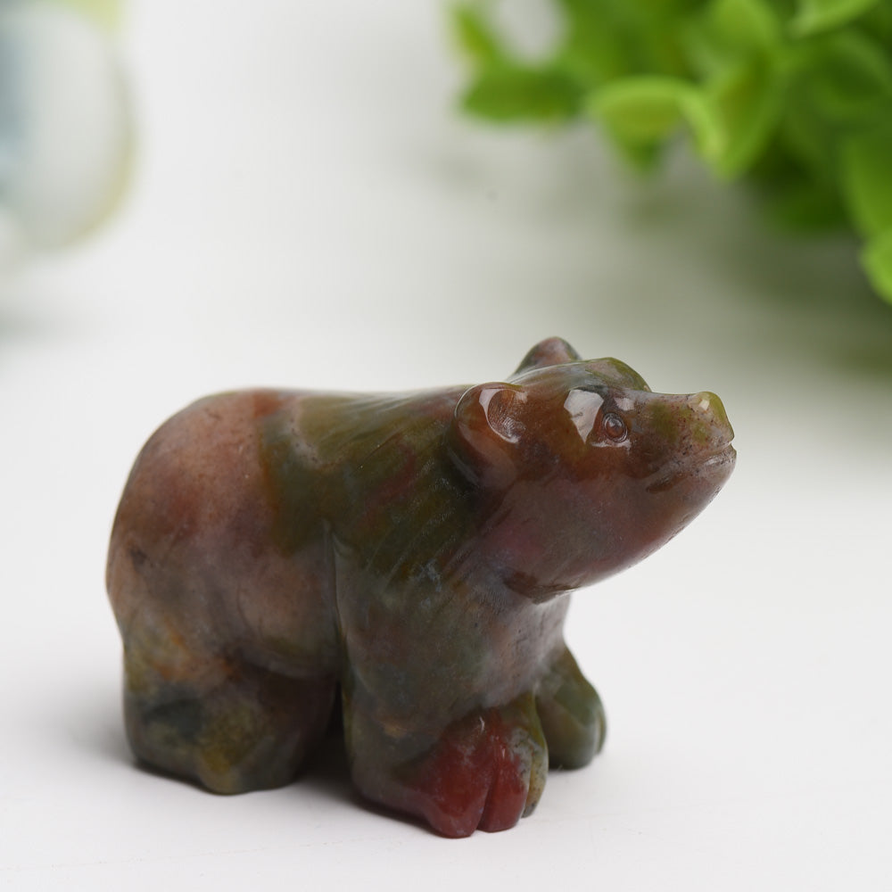 2.2" Mixed Crystal Bear Crystal Carving Bulk Wholesale  Wholesale Crystals