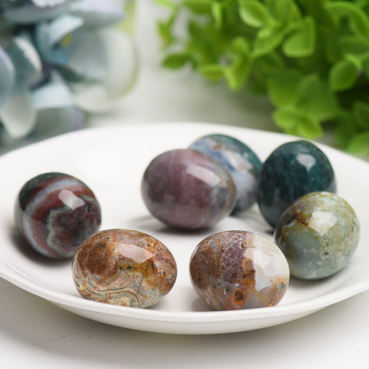 1.2" Ocean Jasper Egg Crystal Carving Bulk Wholesale  Wholesale Crystals