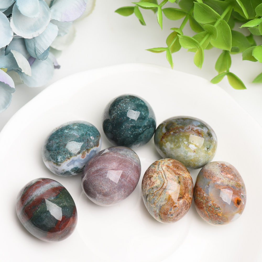 1.2" Ocean Jasper Egg Crystal Carving Bulk Wholesale  Wholesale Crystals