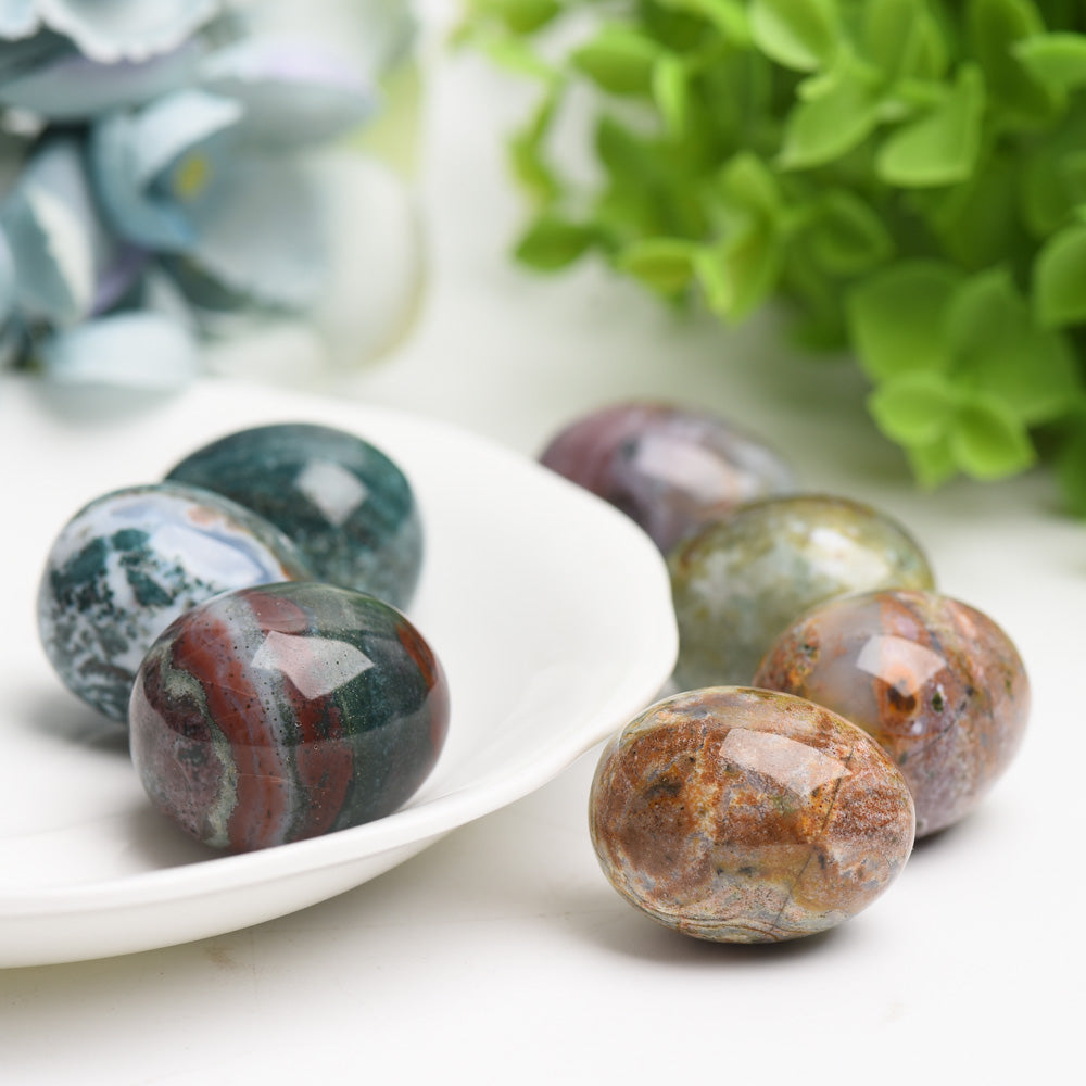 1.2" Ocean Jasper Egg Crystal Carving Bulk Wholesale  Wholesale Crystals