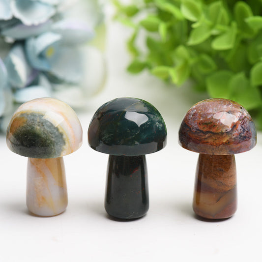 1.9" Ocean Jasper Mushroom Crystal Carving Bulk Wholesale  Wholesale Crystals