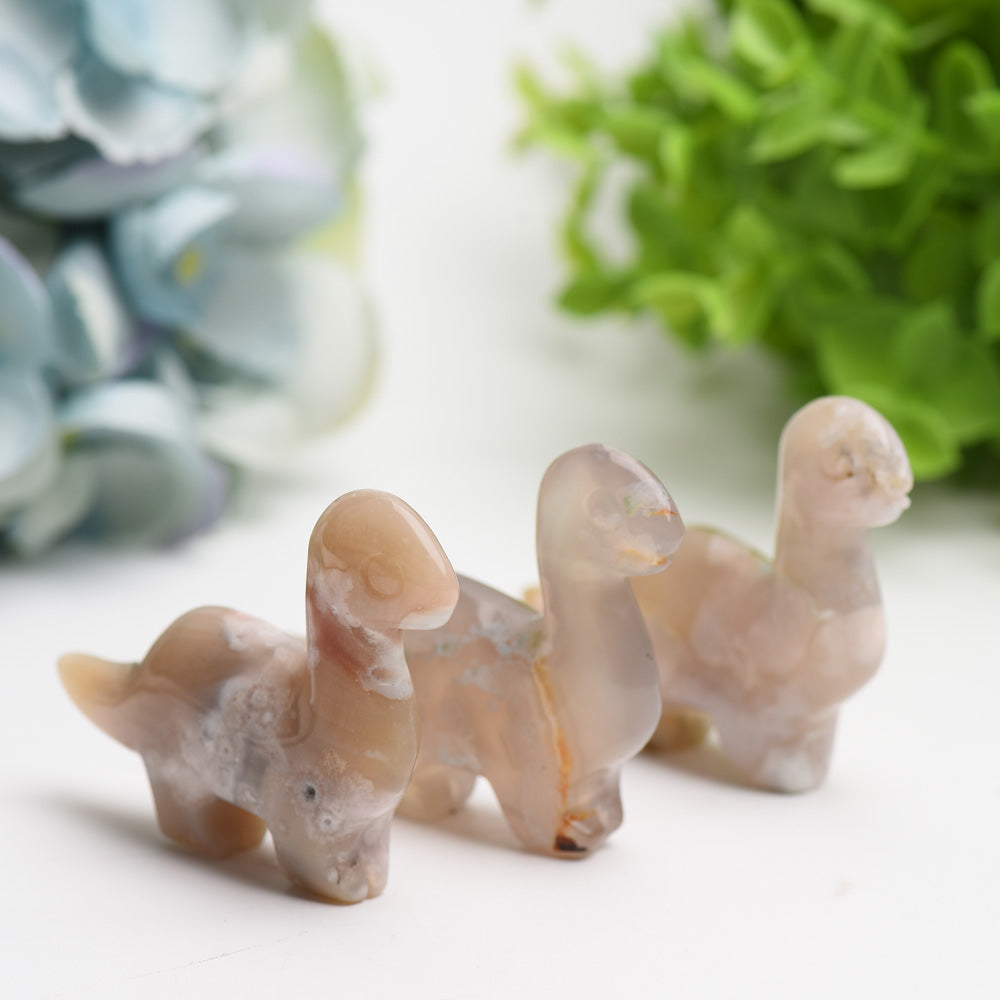 2.6" Flower Agate Dinosaur Crystal Carving Bulk Wholesale  Wholesale Crystals