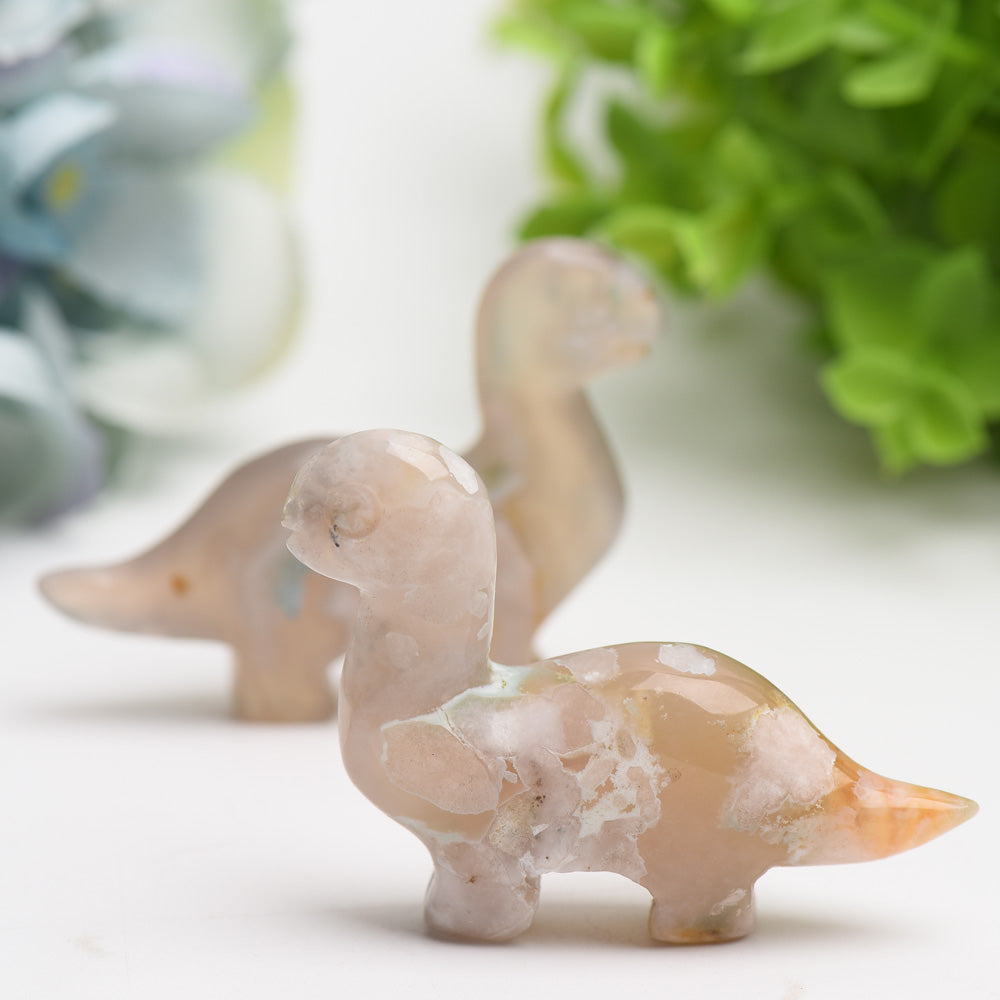 2.6" Flower Agate Dinosaur Crystal Carving Bulk Wholesale  Wholesale Crystals