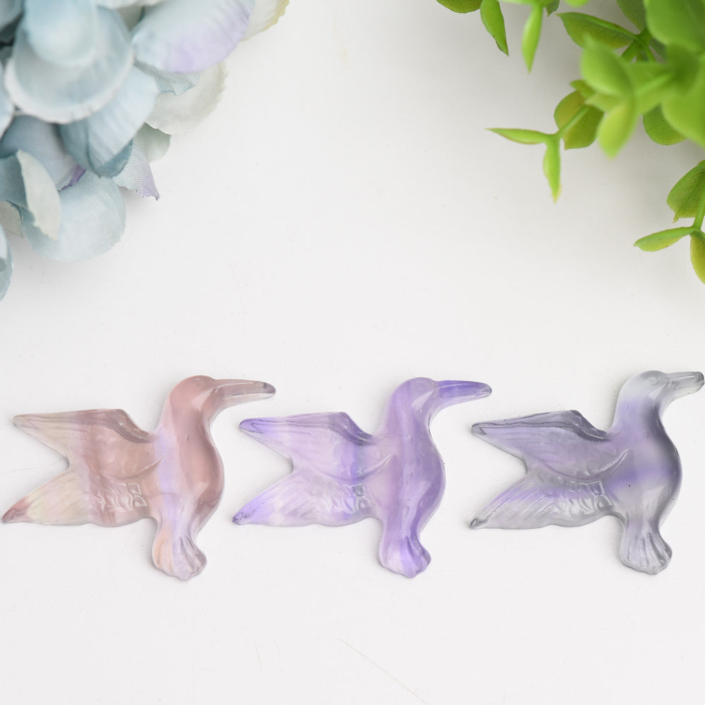 1.5" Fluorite Hummingbird Crystal Carving Bulk Wholesale  Wholesale Crystals