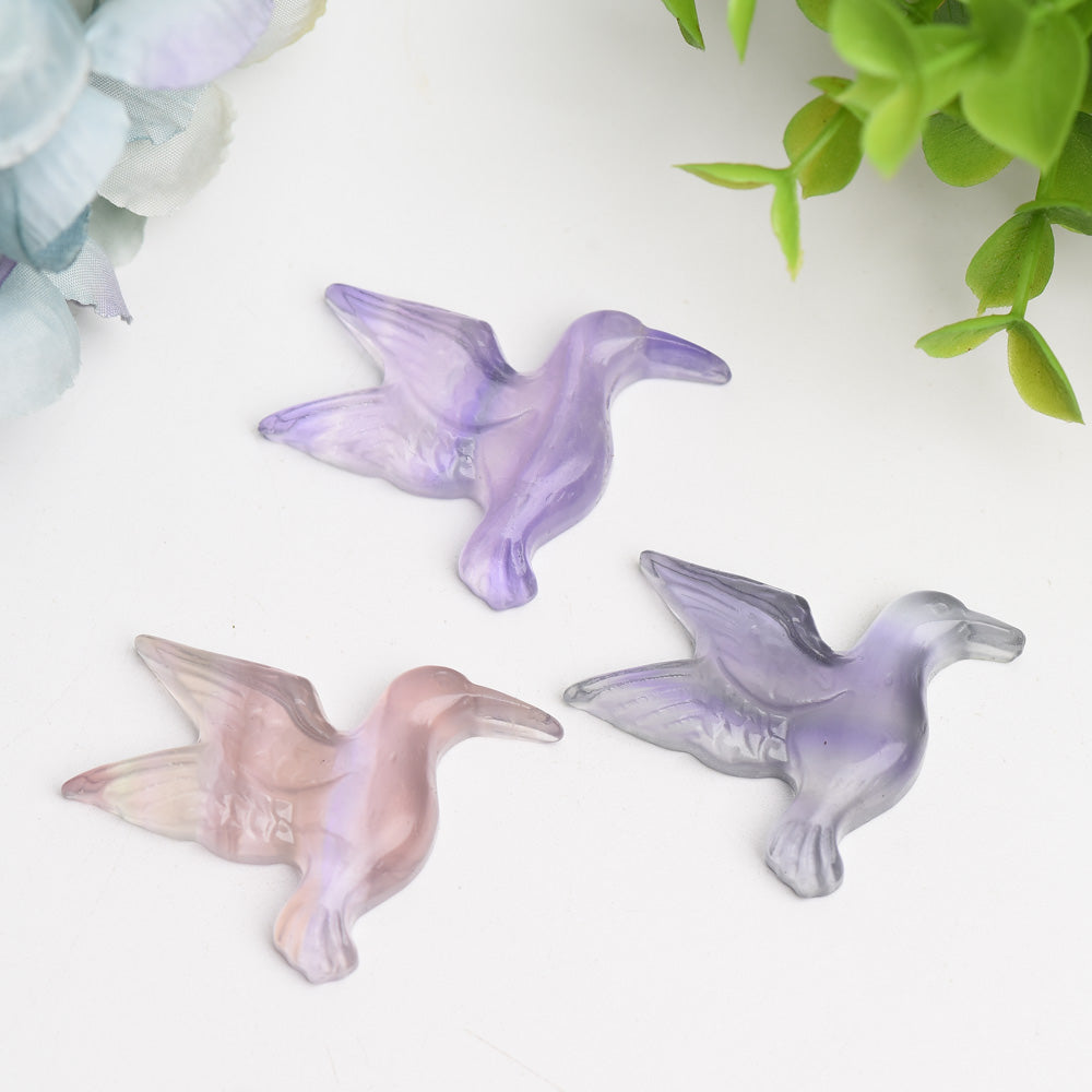 1.5" Fluorite Hummingbird Crystal Carving Bulk Wholesale  Wholesale Crystals