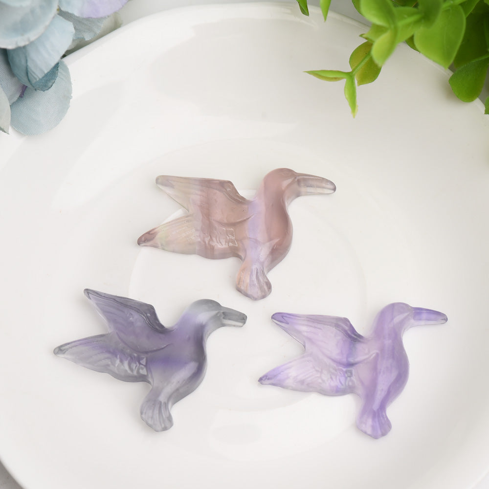 1.5" Fluorite Hummingbird Crystal Carving Bulk Wholesale  Wholesale Crystals