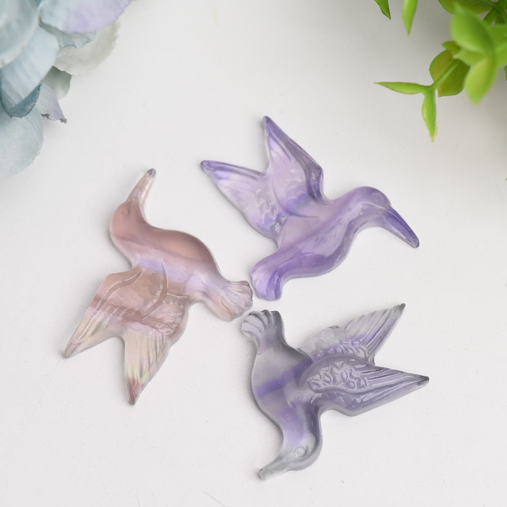 1.5" Fluorite Hummingbird Crystal Carving Bulk Wholesale  Wholesale Crystals