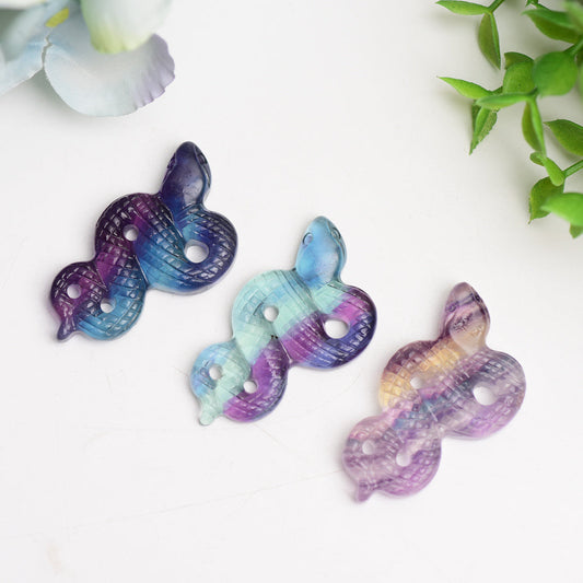 2.0" Rainbow Fluorite Snake Carving Bulk Wholesale  Wholesale Crystals